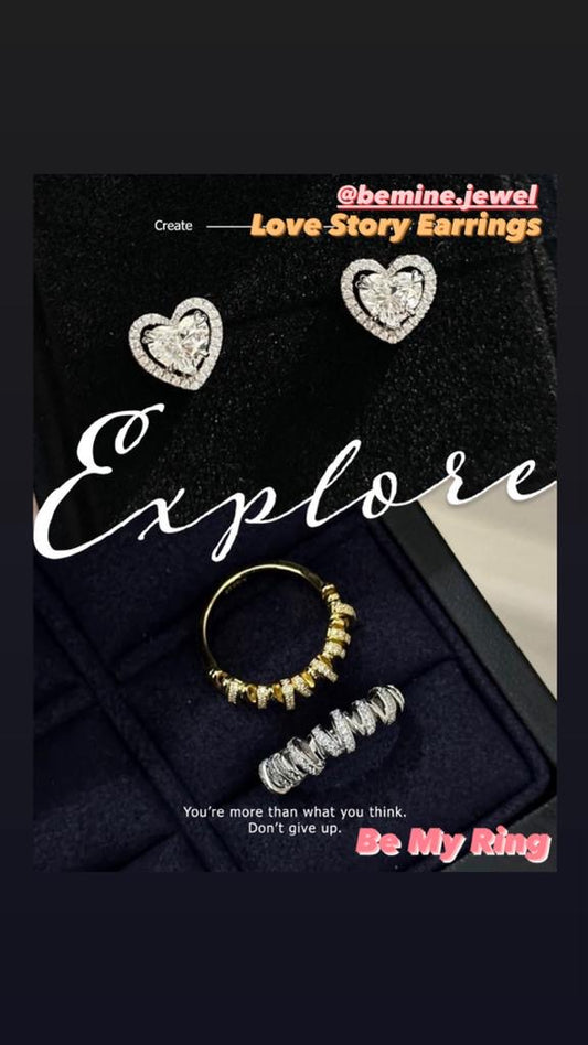 Love Story Earrings and Be My Ring