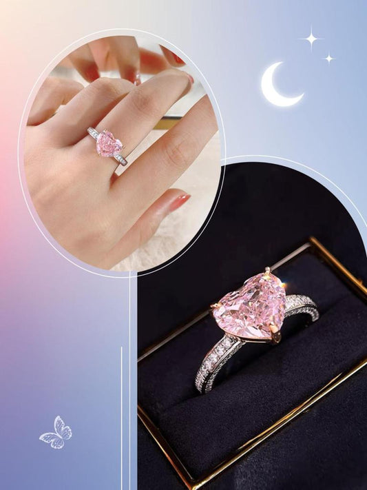 4ct heart shaped pink diamond ring
