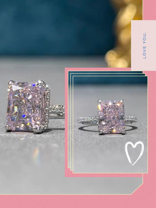 3ct square pink diamond ring